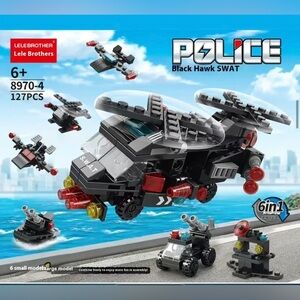 Police Black Hawk SWAT Building Set - Black and Red - Brand New - 8970-4